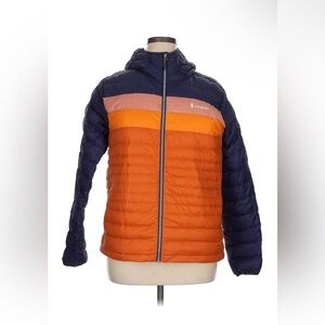 Cotopaxi Fuego Hooded Down Jacket - Orange, Blue, Pink